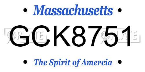 GCK8751 Massachusetts License Plate