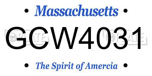 GCW4031 Massachusetts License Plate