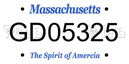 GD05325 Massachusetts License Plate