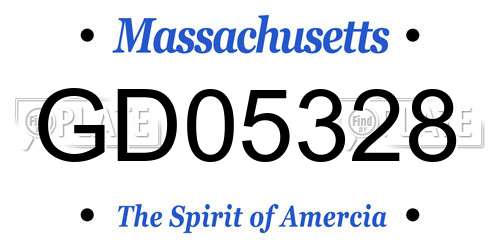 GD05328 Massachusetts License Plate