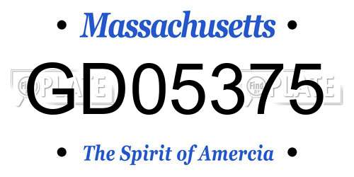 GD05375 Massachusetts License Plate