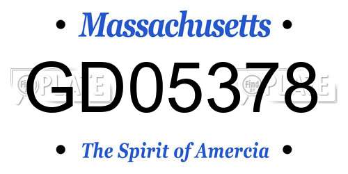 GD05378 Massachusetts License Plate
