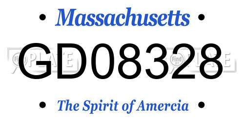 GD08328 Massachusetts License Plate