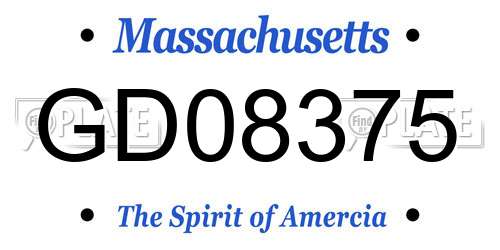 GD08375 Massachusetts License Plate