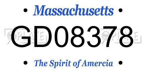 GD08378 Massachusetts License Plate