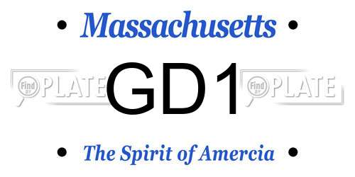 GD1 Massachusetts License Plate