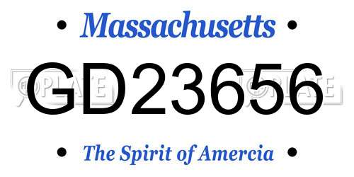 GD23656 Massachusetts License Plate