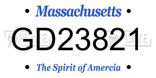 GD23821 Massachusetts License Plate
