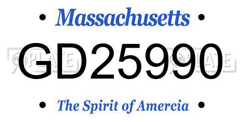GD25990 Massachusetts License Plate
