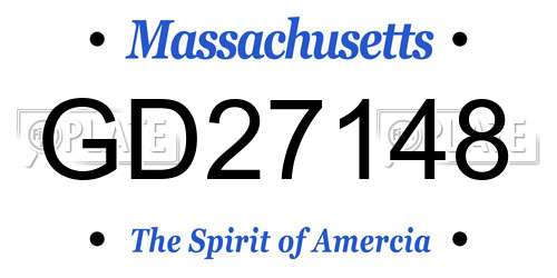 GD27148 Massachusetts License Plate