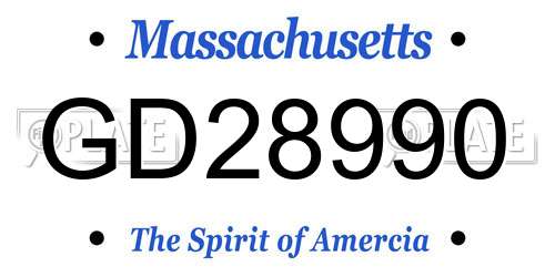GD28990 Massachusetts License Plate
