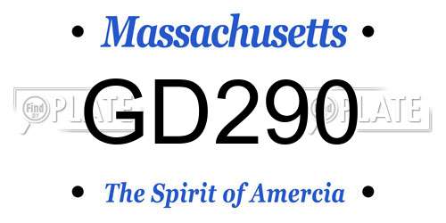 GD290 Massachusetts License Plate
