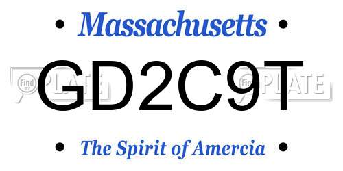 GD2C9T Massachusetts License Plate