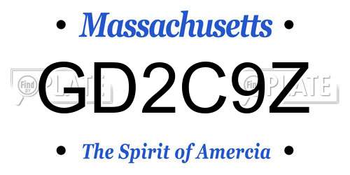 GD2C9Z Massachusetts License Plate