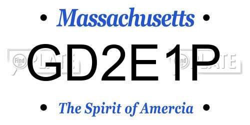 GD2E1P Massachusetts License Plate