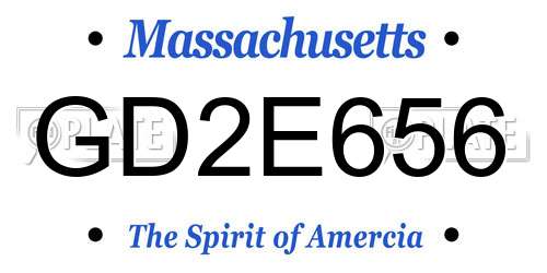 GD2E656 Massachusetts License Plate