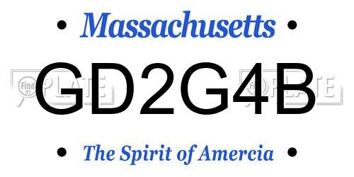 GD2G4B Massachusetts License Plate