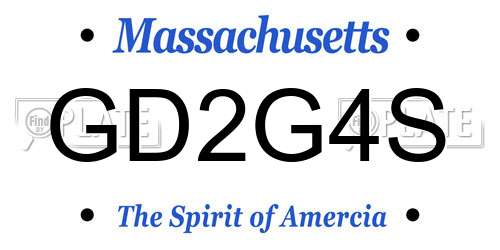 GD2G4S Massachusetts License Plate