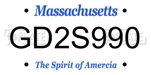 GD2S990 Massachusetts License Plate