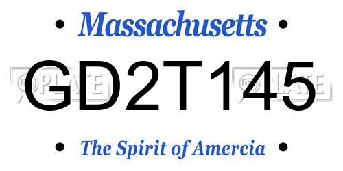GD2T145 Massachusetts License Plate