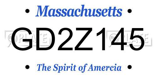GD2Z145 Massachusetts License Plate