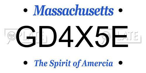 GD4X5E Massachusetts License Plate