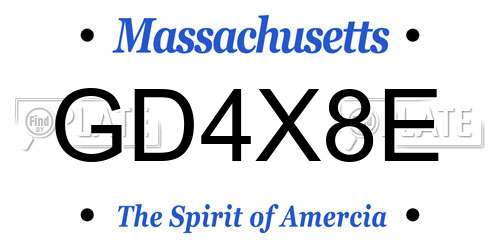 GD4X8E Massachusetts License Plate
