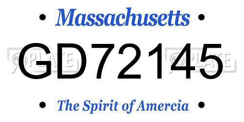 GD72145 Massachusetts License Plate