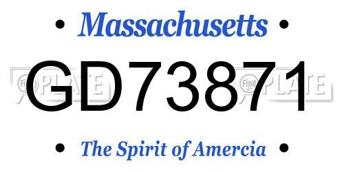 GD73871 Massachusetts License Plate