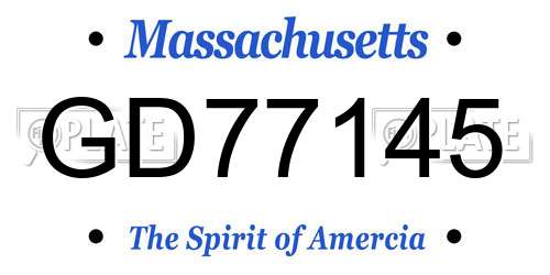 GD77145 Massachusetts License Plate