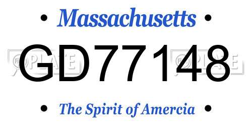 GD77148 Massachusetts License Plate