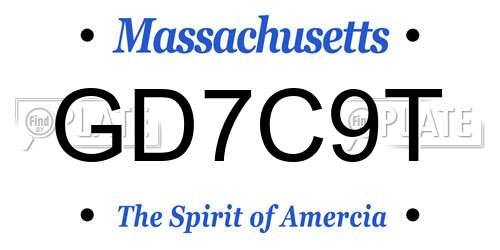 GD7C9T Massachusetts License Plate