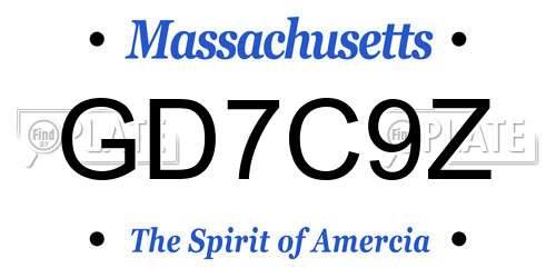 GD7C9Z Massachusetts License Plate