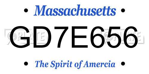 GD7E656 Massachusetts License Plate