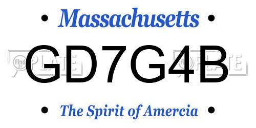 GD7G4B Massachusetts License Plate