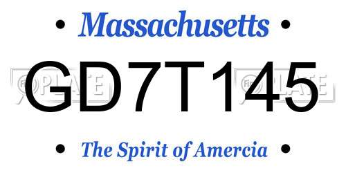 GD7T145 Massachusetts License Plate
