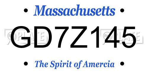 GD7Z145 Massachusetts License Plate