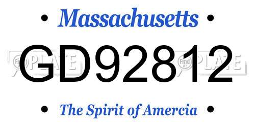 GD92812 Massachusetts License Plate
