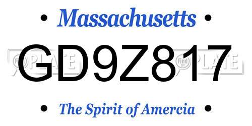 GD9Z817 Massachusetts License Plate