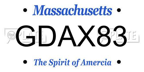 GDAX83 Massachusetts License Plate