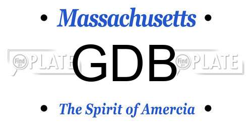 GDB Massachusetts License Plate