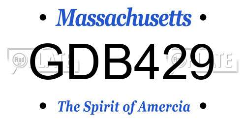 GDB429 Massachusetts License Plate