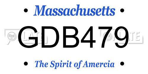 GDB479 Massachusetts License Plate