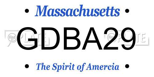 GDBA29 Massachusetts License Plate