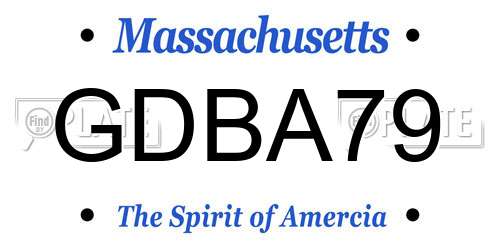 GDBA79 Massachusetts License Plate