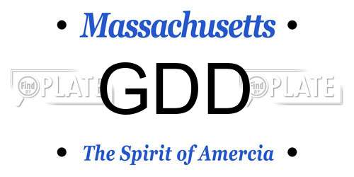 GDD Massachusetts License Plate