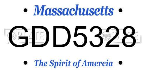 GDD5328 Massachusetts License Plate