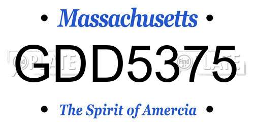 GDD5375 Massachusetts License Plate