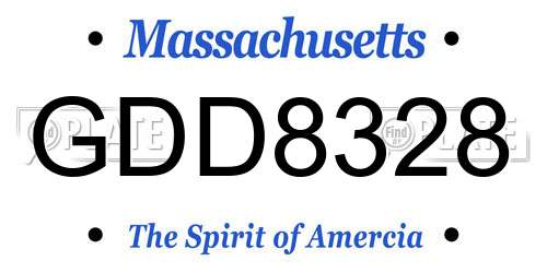 GDD8328 Massachusetts License Plate
