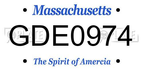 GDE0974 Massachusetts License Plate
